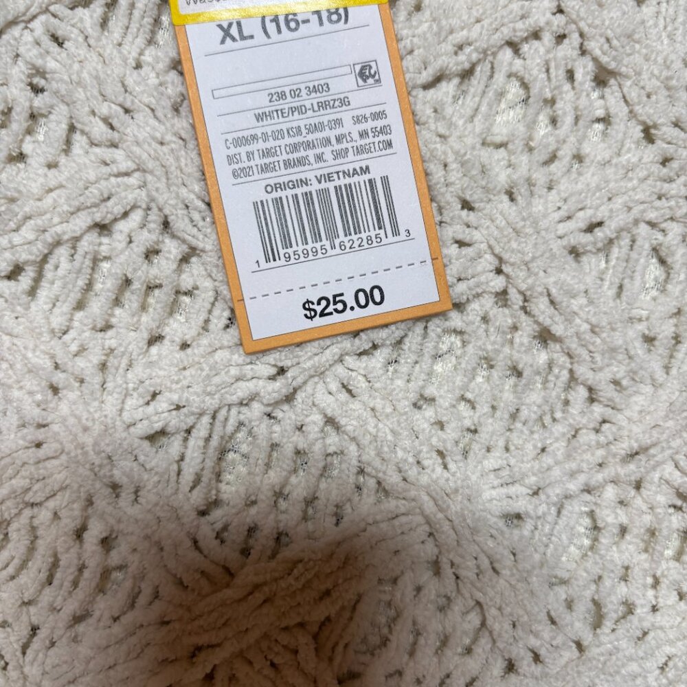 NWT Kona Sol White Textured Bandeau Bikini Top Strap Optional –‎ Women’s XL - Picture 3 of 5